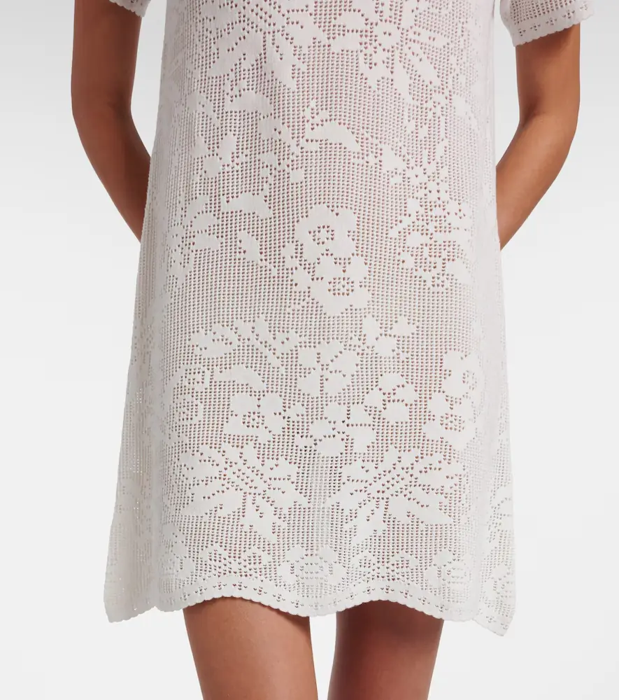 Chloe Chloé Pointelle scalloped cotton minidress | Thumbnail 4