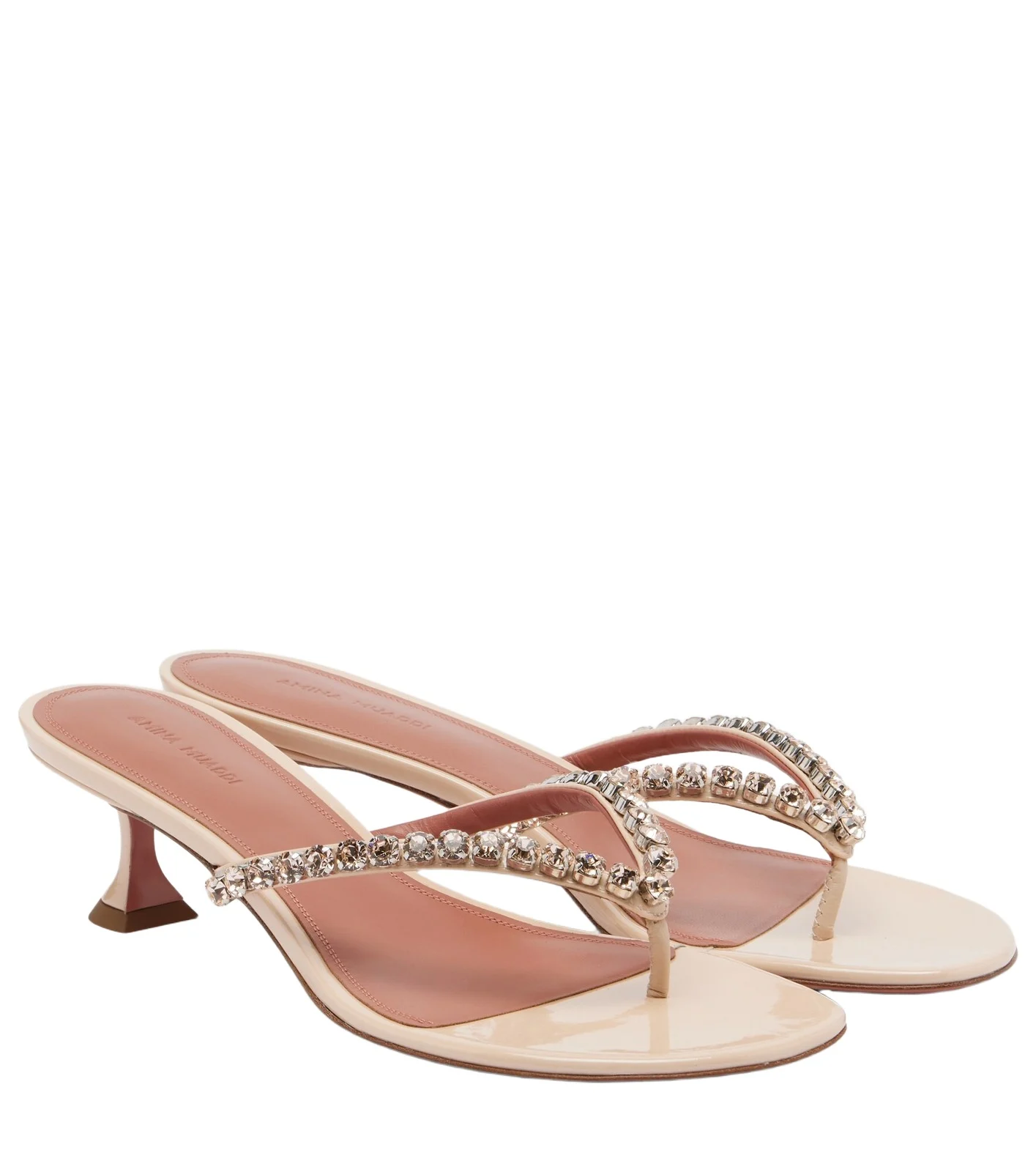Amina Muaddi Gigi embellished leather thong sandals