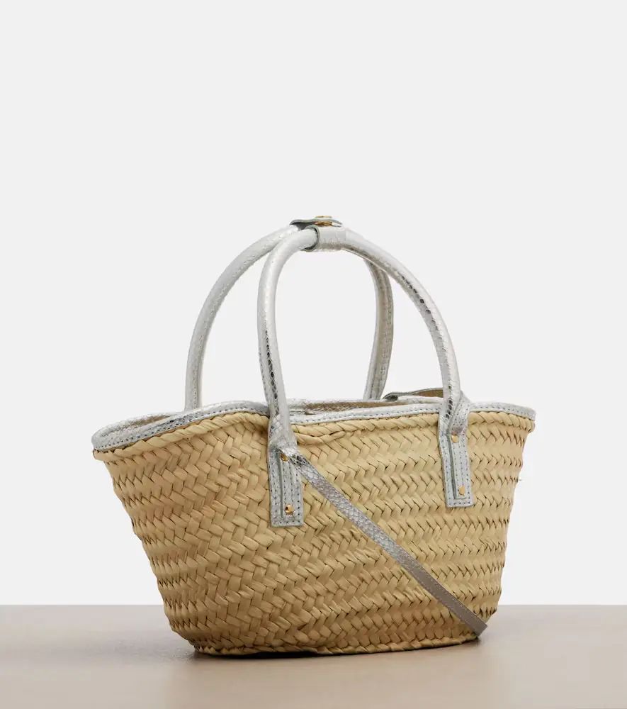 Jacquemus Soli Small croc-effect raffia basket bag | Thumbnail 4