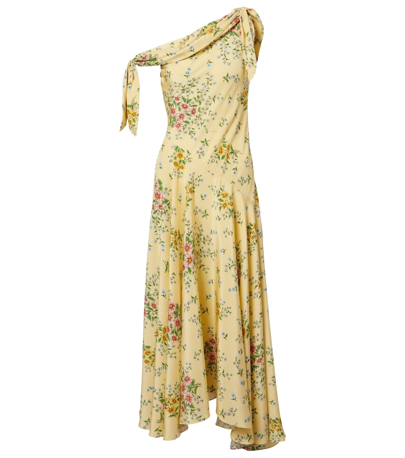 Asymmetric floral silk midi dress Asymmetric floral silk midi dress