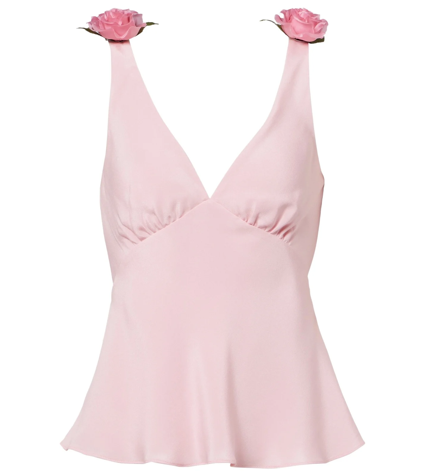 Floral-appliqué silk crêpe top Floral-appliqué silk crêpe top