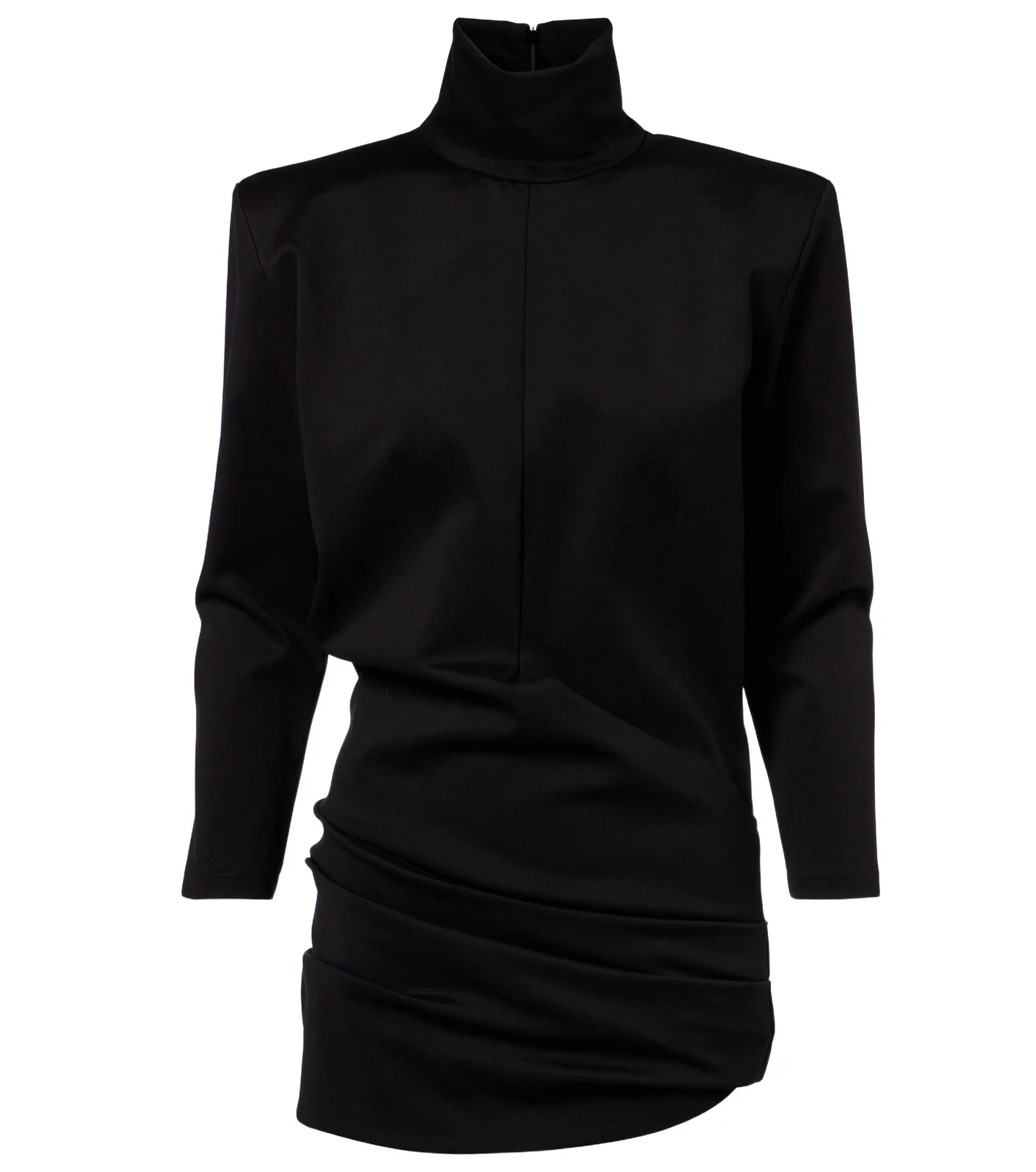 Draped turtleneck jersey minidress