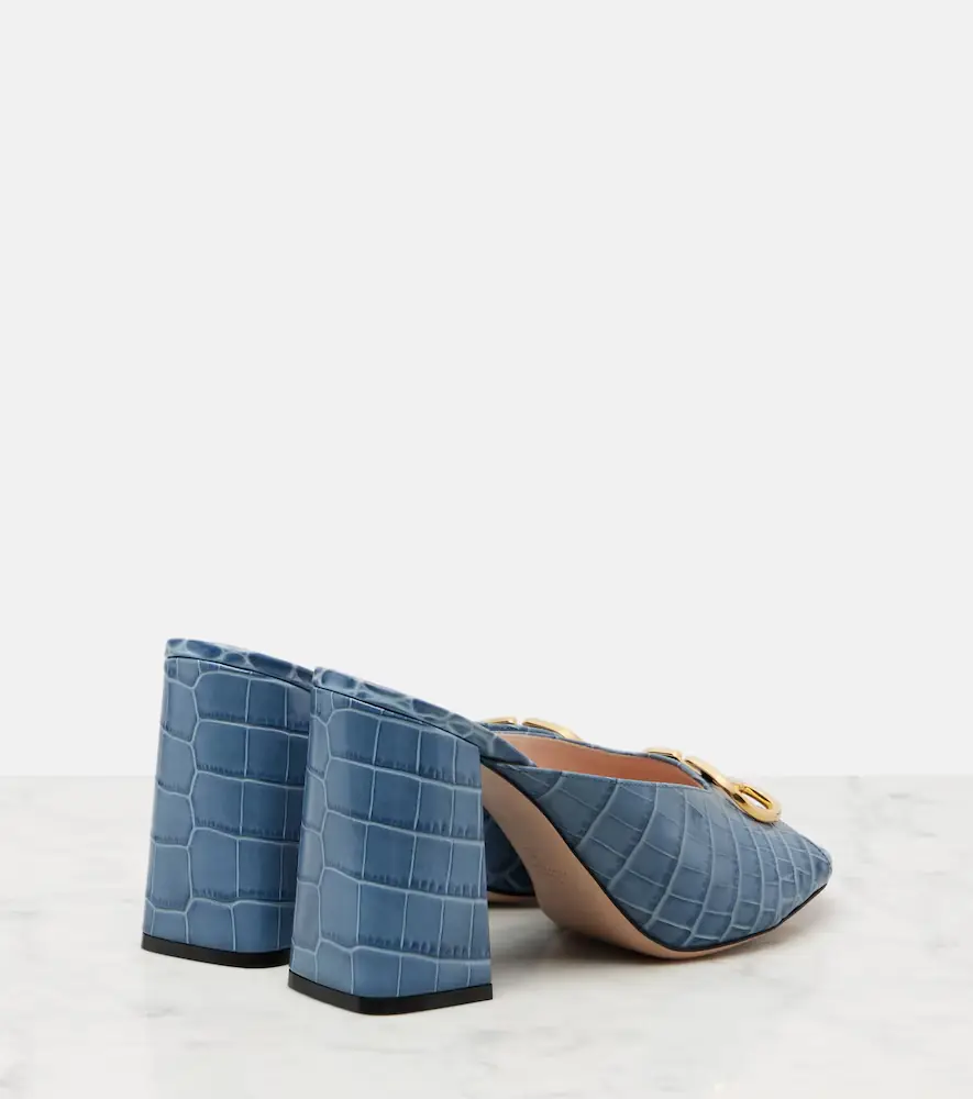 Valentino Garavani VLogo croc-effect leather mules | Thumbnail 4 Valentino Garavani VLogo croc-effect leather mules | Thumbnail 4