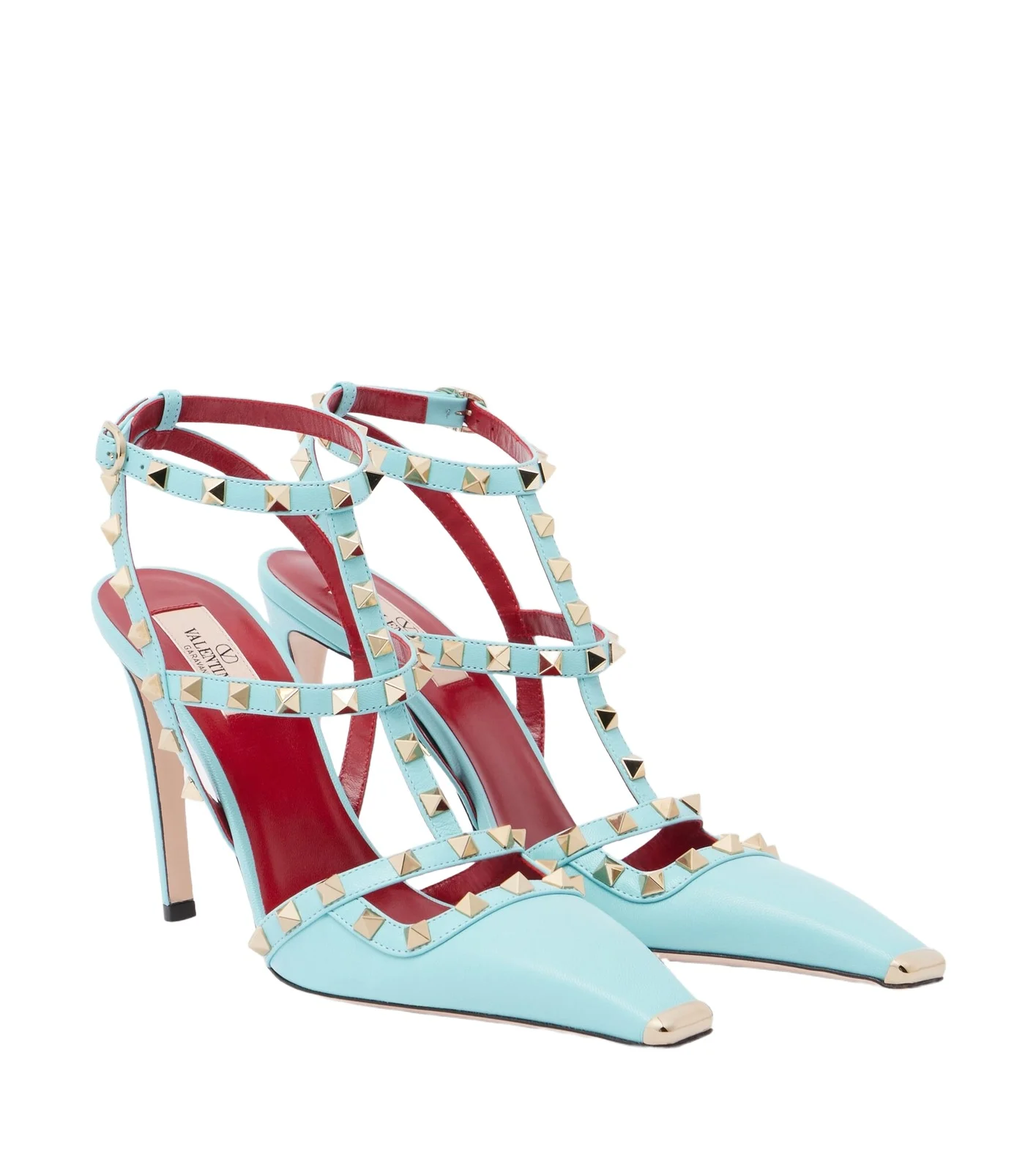 Rockstud leather pumps
