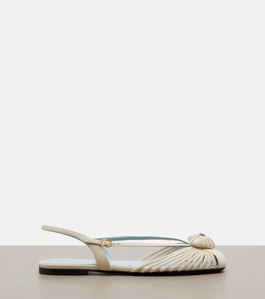 Valentino Garavani Coeur Royal leather slingback flats | Thumbnail 4