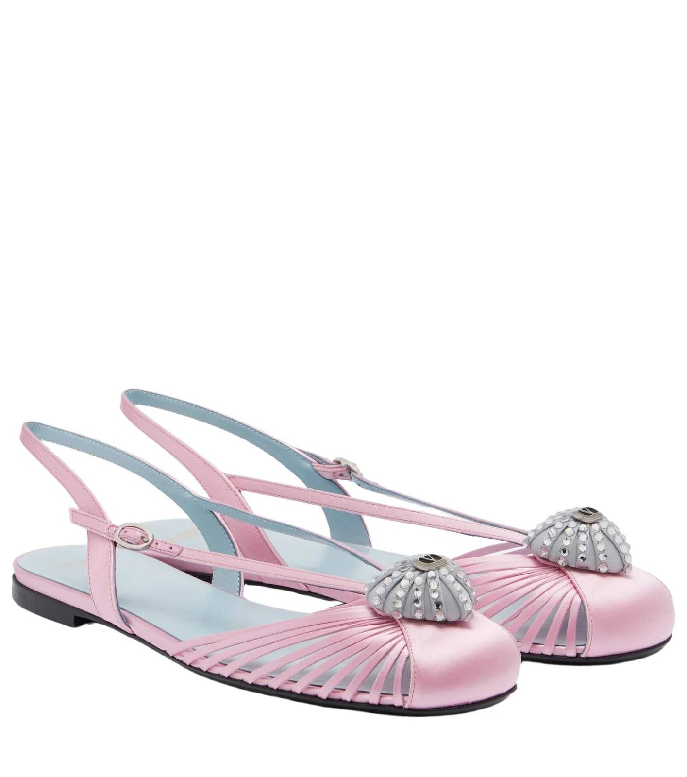 Valentino Garavani Coeur Royal satin slingback flats