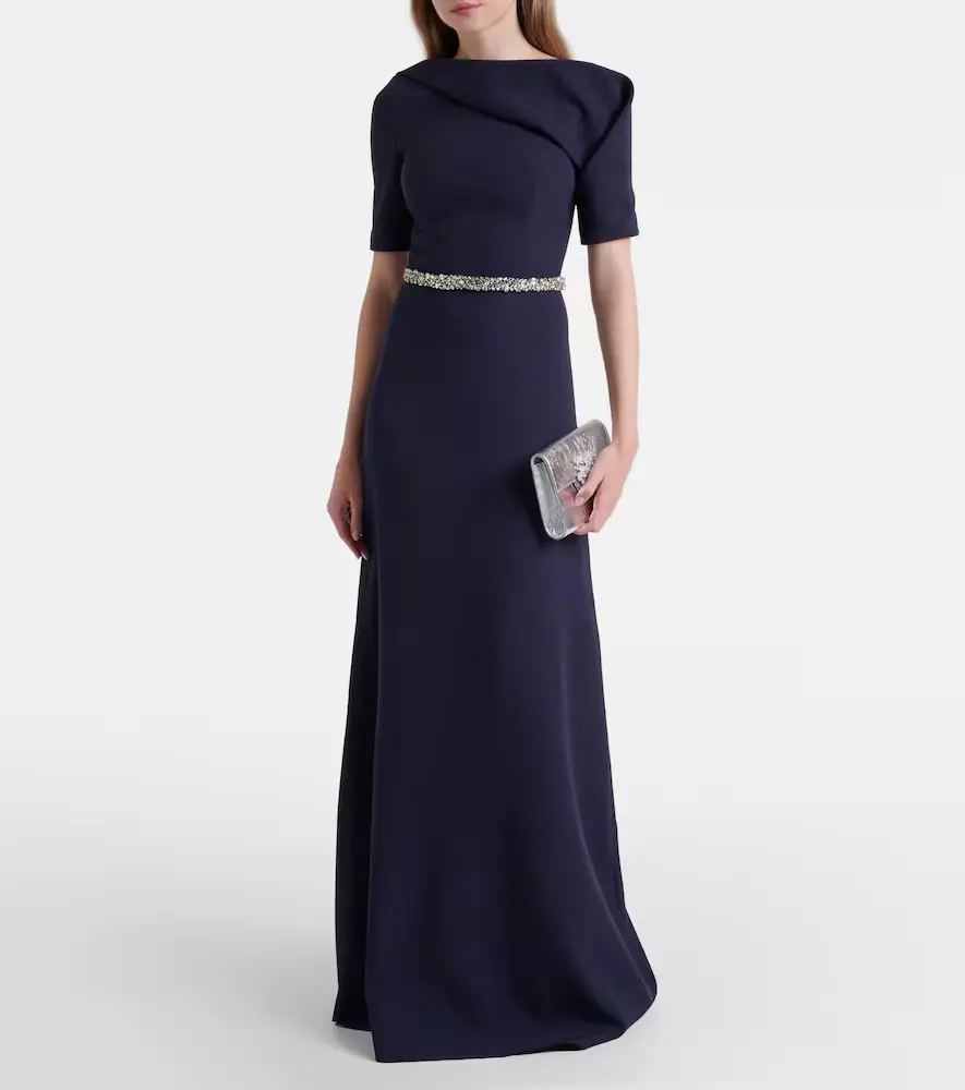 Safiyaa Stephanie embellished draped crêpe gown | Thumbnail 5 Safiyaa Stephanie embellished draped crêpe gown | Thumbnail 5