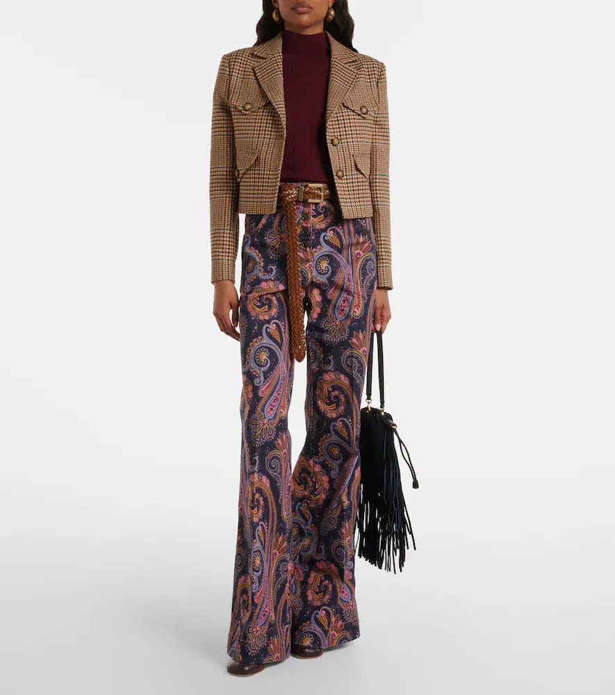 Etro Houndstooth cropped wool blazer | Thumbnail 4