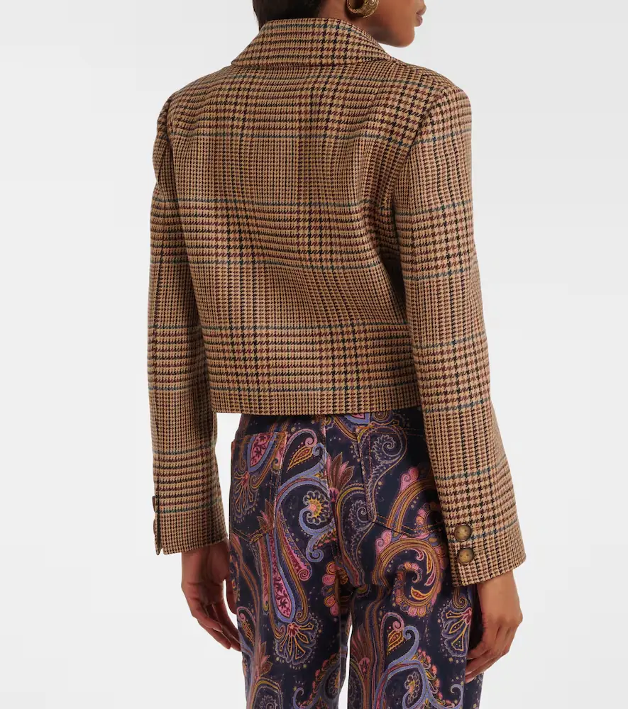 Etro Houndstooth cropped wool blazer | Thumbnail 5