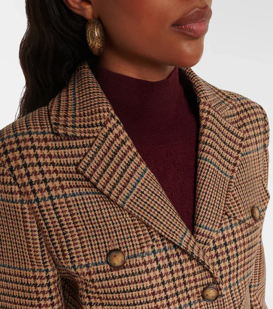 Etro Houndstooth cropped wool blazer | Thumbnail 6