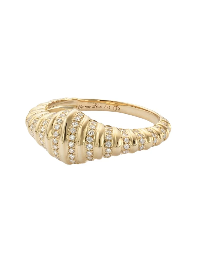 Chevalière Nano 9kt gold ring with diamonds Chevalière Nano 9kt gold ring with diamonds