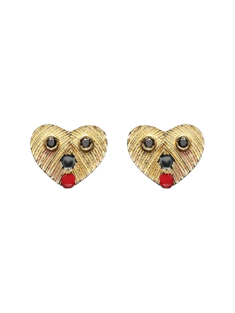 Yvonne Léon Nano Puces 9kt gold earrings with black diamonds and enamel Yvonne Léon Nano Puces 9kt gold earrings with black diamonds and enamel