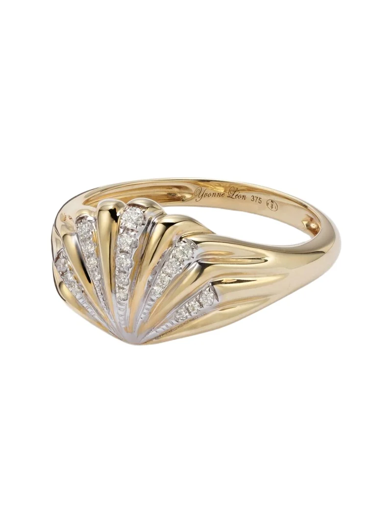 Baby Chevalière 9kt ring with diamonds Baby Chevalière 9kt ring with diamonds