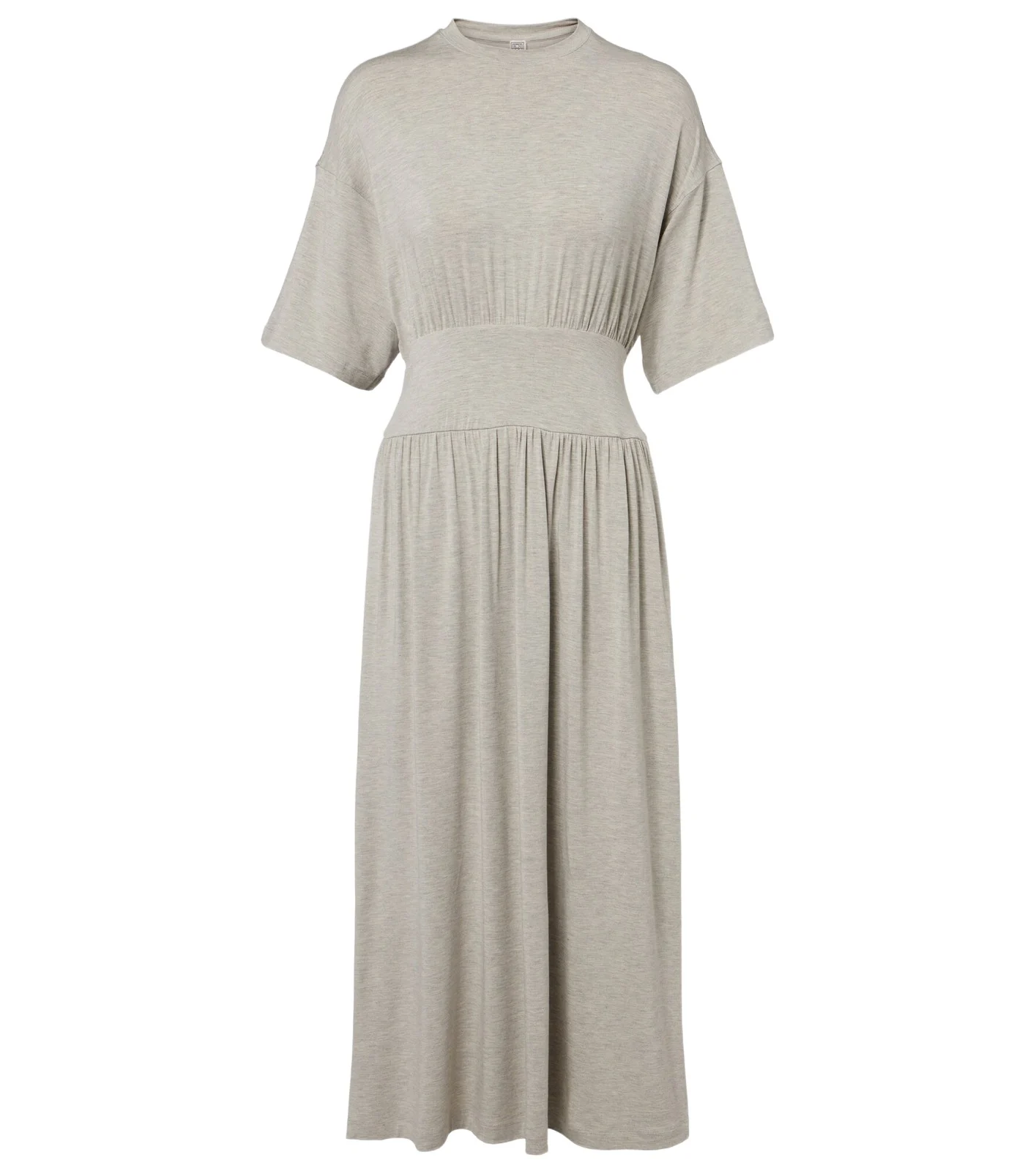 Jersey gathered midi dress
