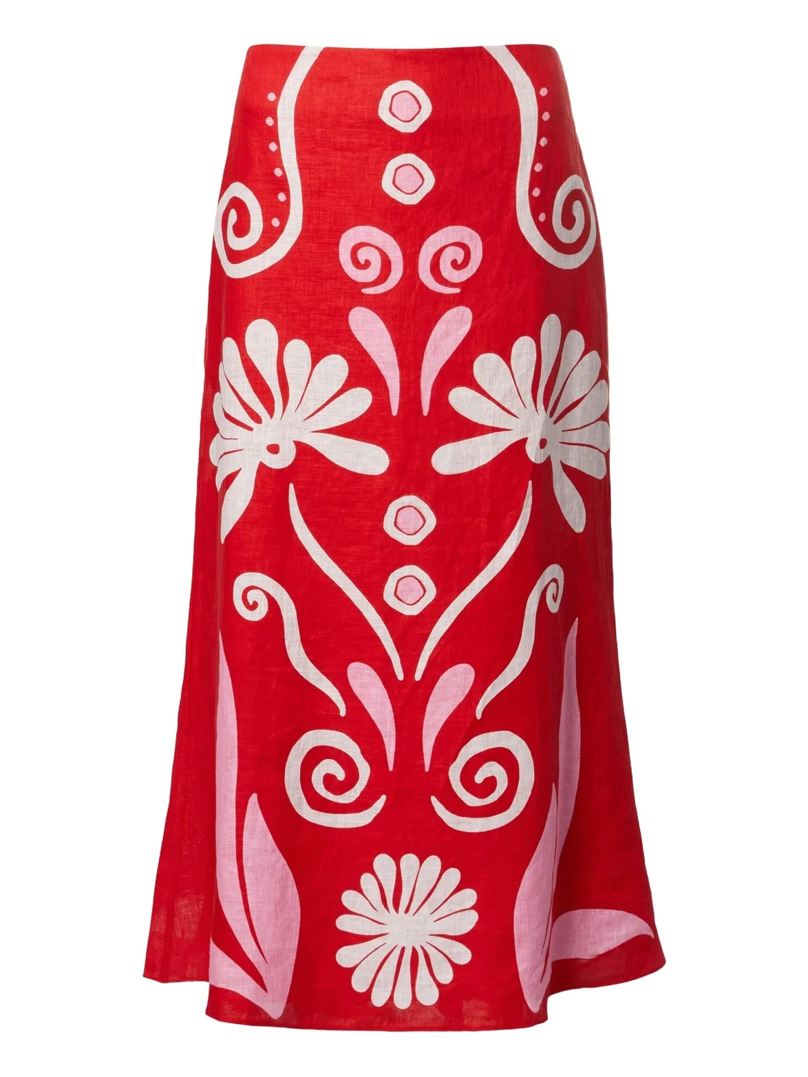 Cala de la Cruz Fabiana printed linen midi skirt