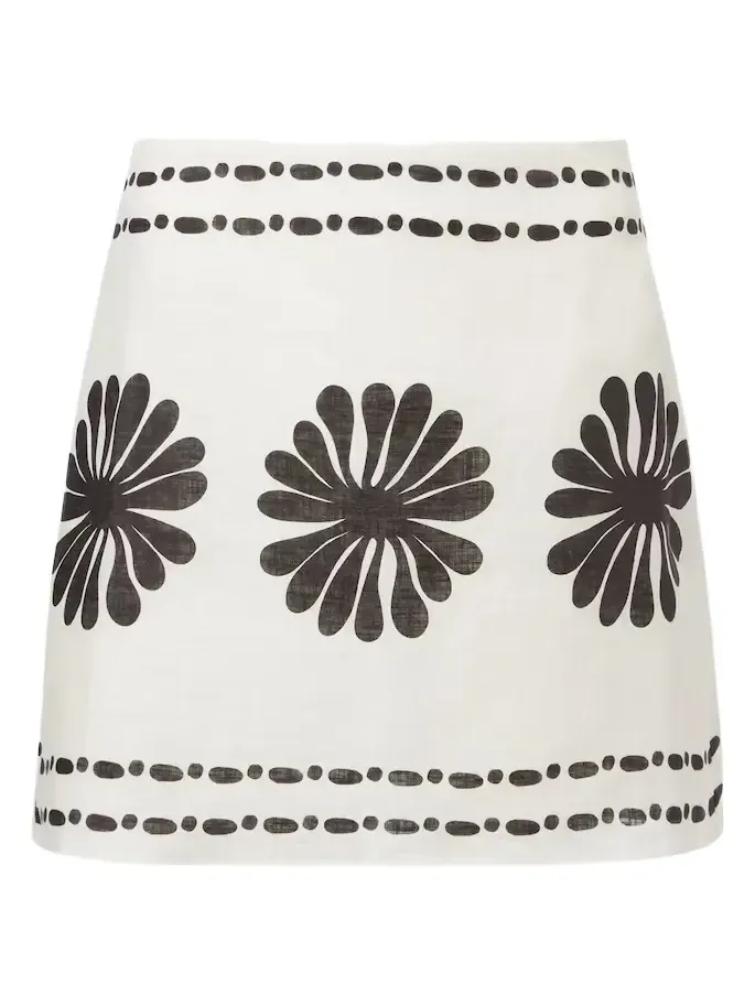 Eve floral linen miniskirt