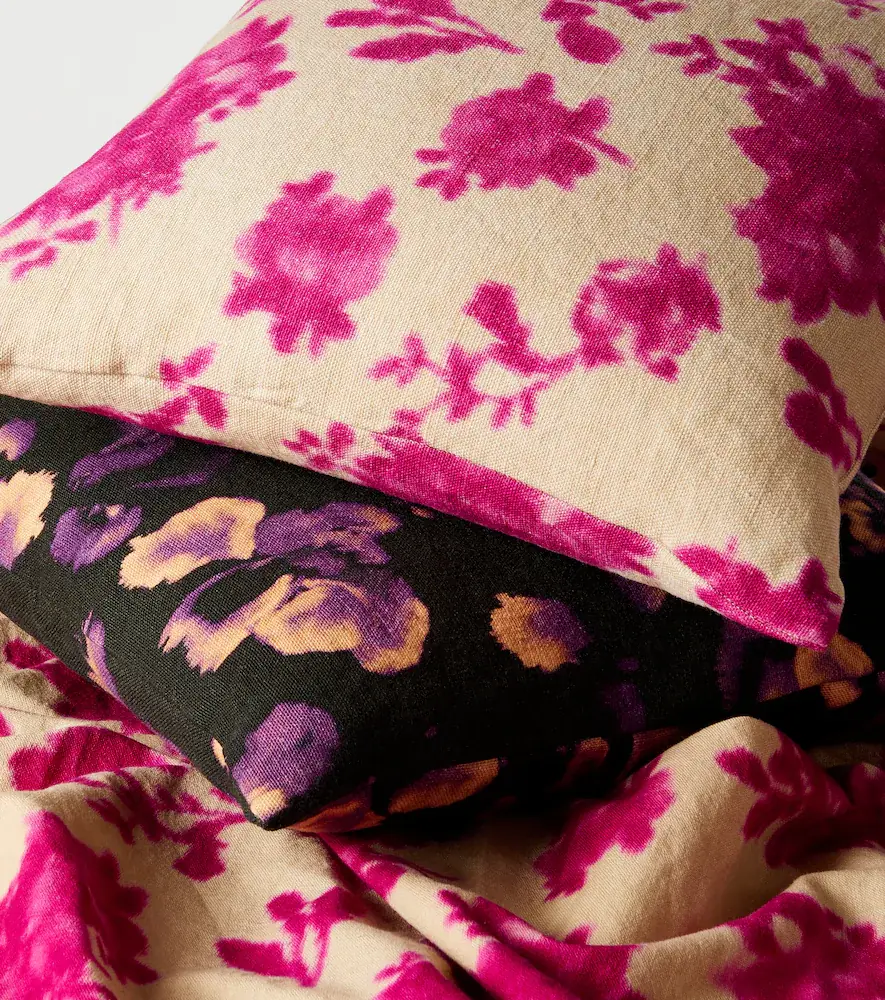 The House of Lyria Mirra floral linen canvas cushion | Thumbnail 2