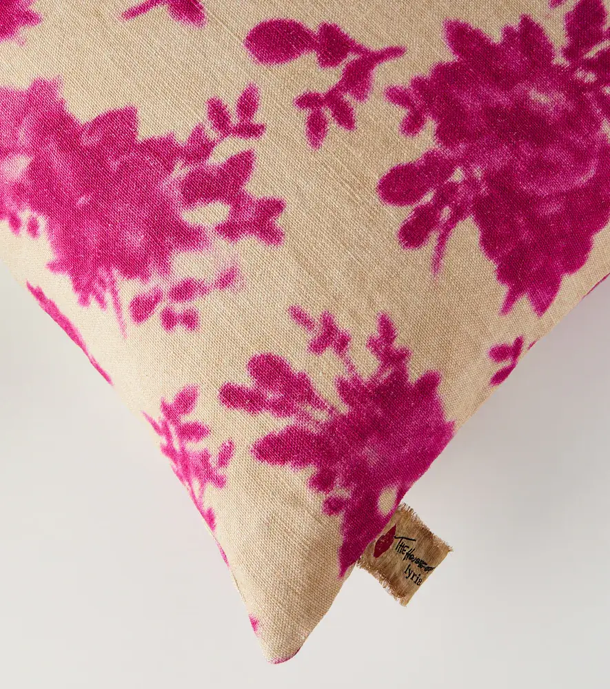 The House of Lyria Mirra floral linen canvas cushion | Thumbnail 4