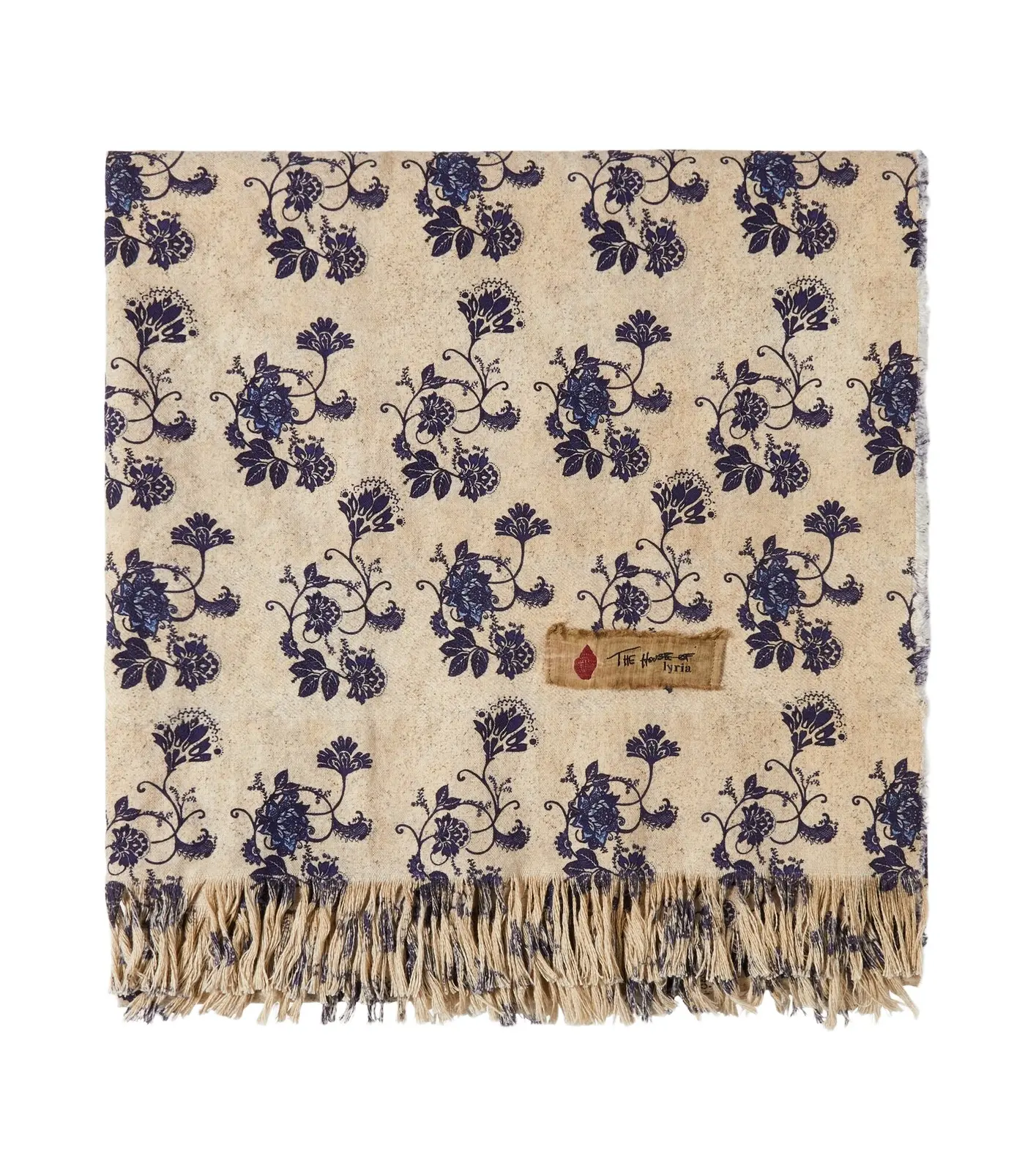 Sharpei floral cotton and linen throw