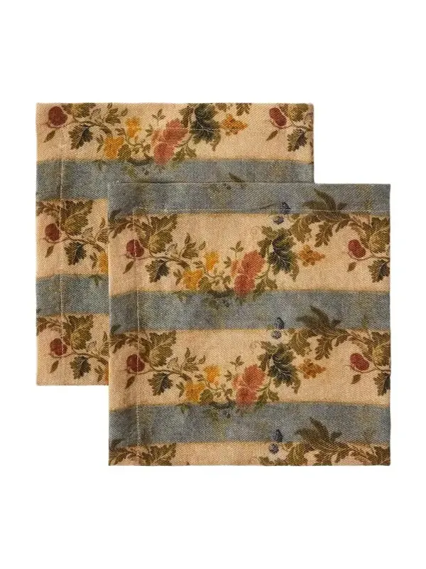The House of Lyria Banksia set of 2 floral linen napkins