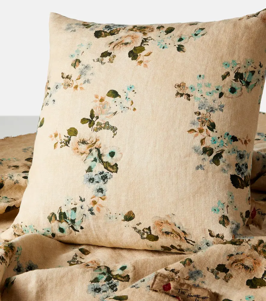The House of Lyria Vetiver floral linen canvas cushion | Thumbnail 3