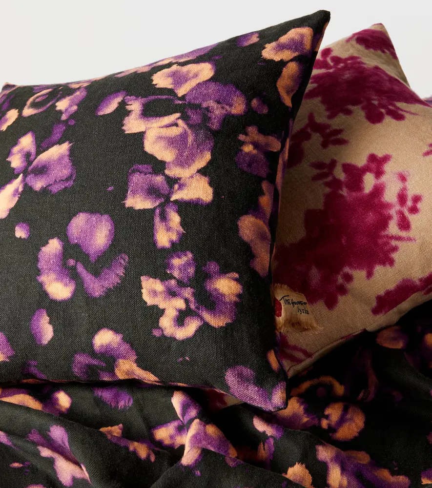 The House of Lyria Yuzu floral linen canvas cushion | Thumbnail 2