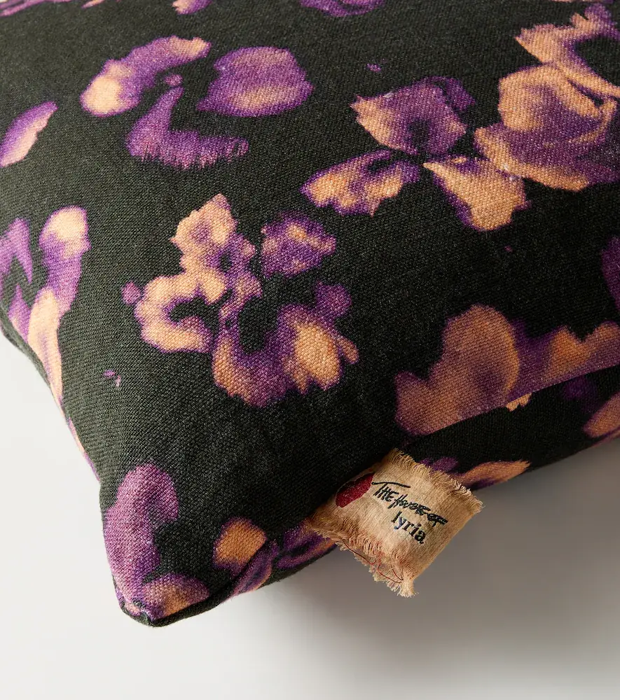 The House of Lyria Yuzu floral linen canvas cushion | Thumbnail 4