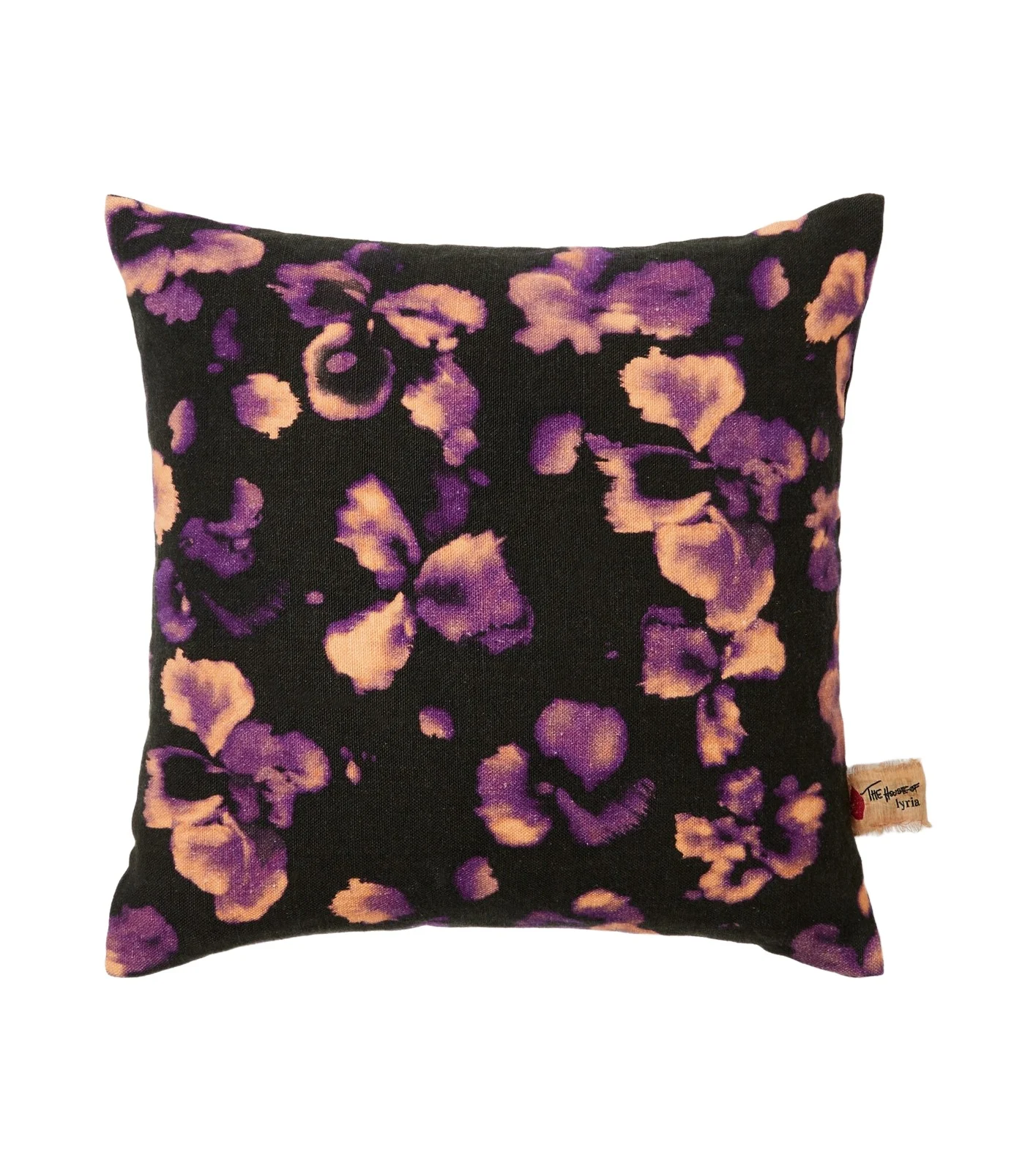 The House of Lyria Yuzu floral linen canvas cushion