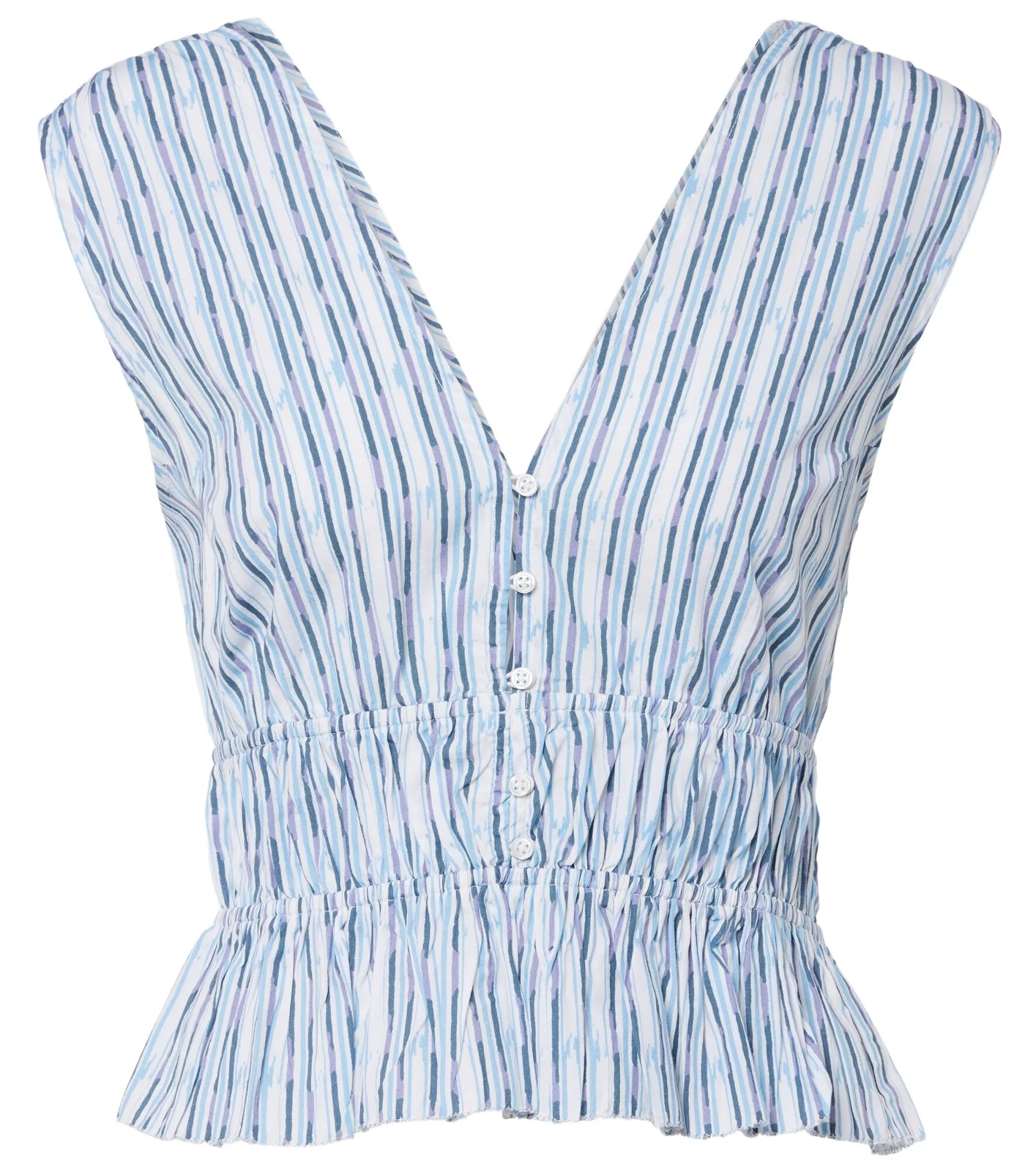 Velvet Verena striped cotton-blend top