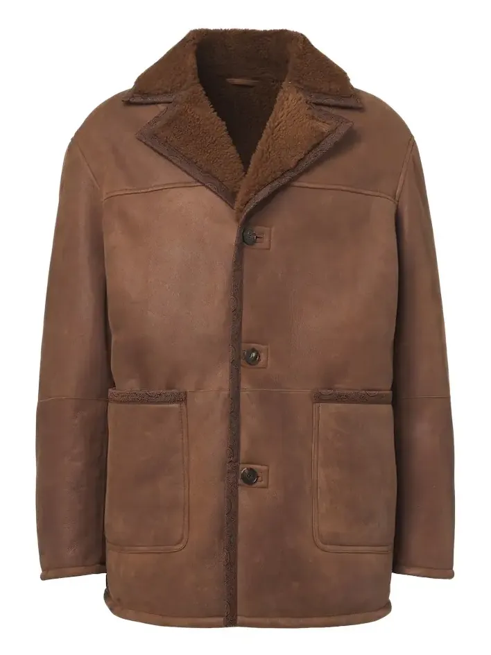 Etro Shearling-lined leather coat