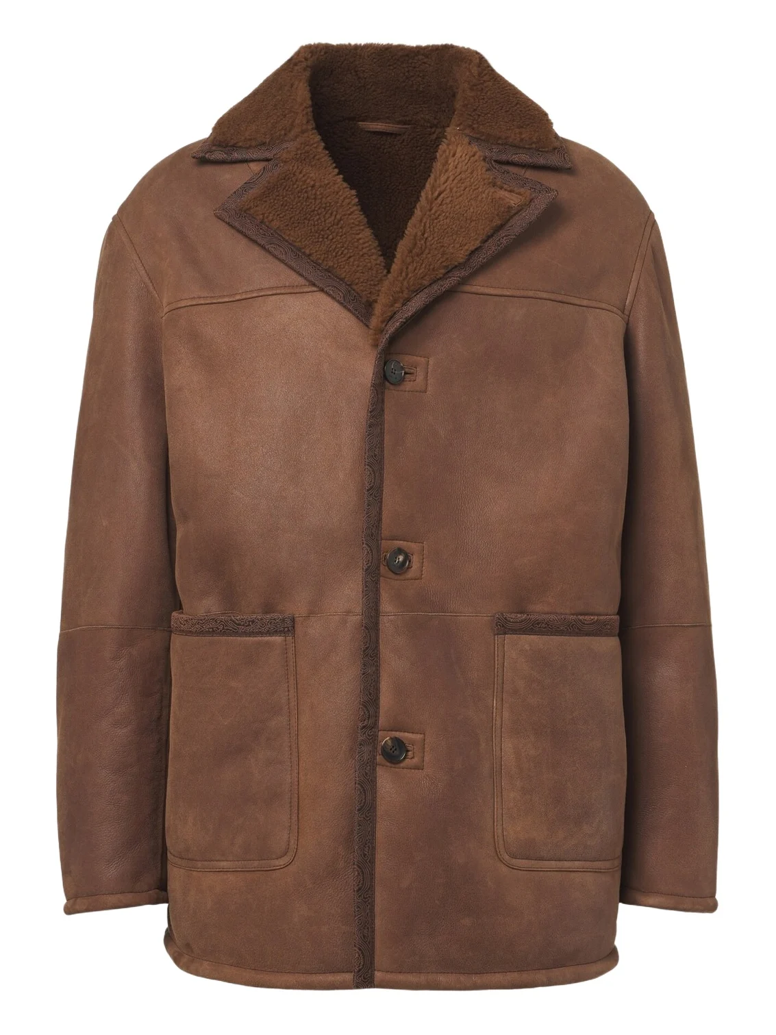 Etro Shearling-lined leather coat