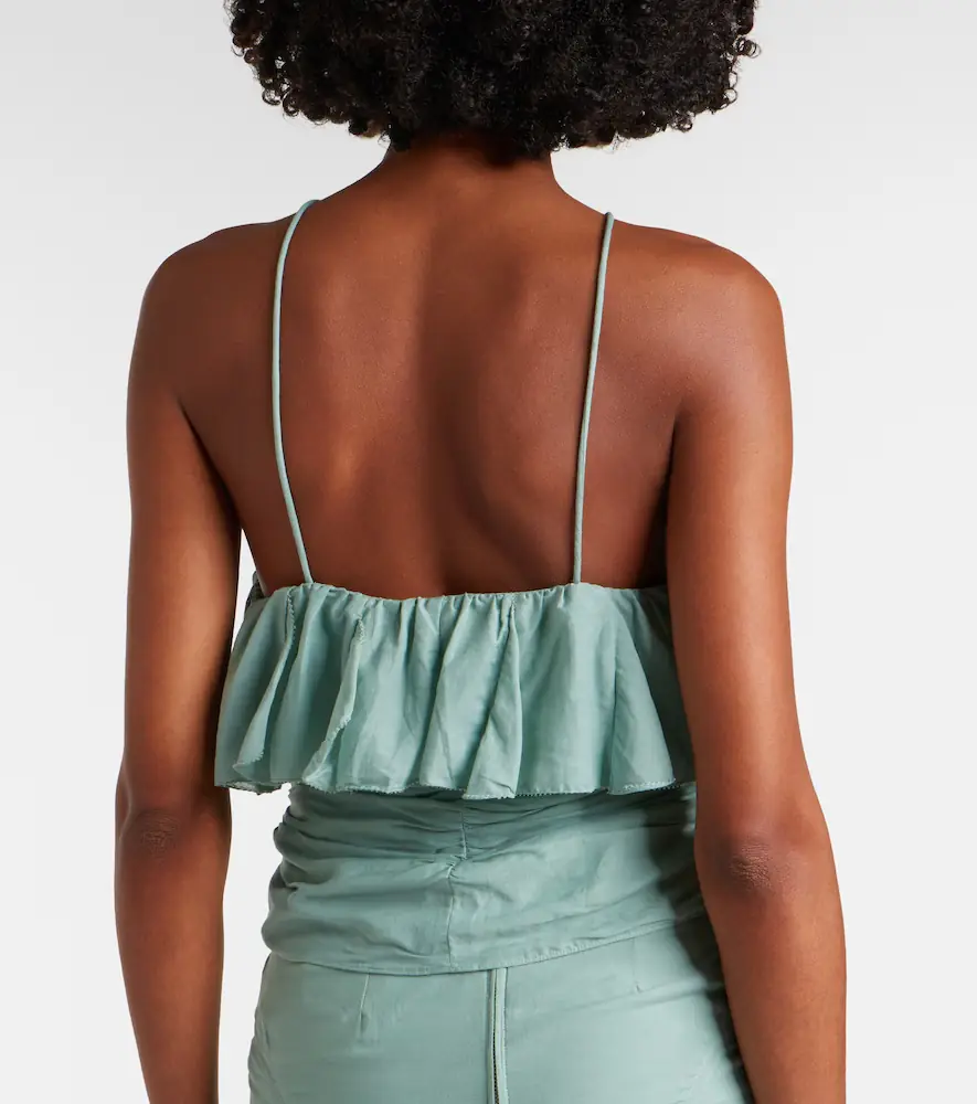 Marant Étoile Djimia halterneck cotton-blend voile top | Thumbnail 3 Marant Étoile Djimia halterneck cotton-blend voile top | Thumbnail 3