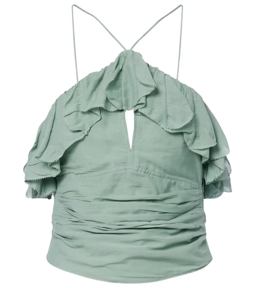 Marant Etoile Djimia halterneck cotton-blend voile top | Image 1 Marant Etoile Djimia halterneck cotton-blend voile top | Image 1