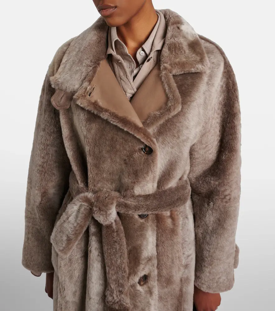 Brunello Cucinelli Monili belted shearling coat | Thumbnail 2 Brunello Cucinelli Monili belted shearling coat | Thumbnail 2