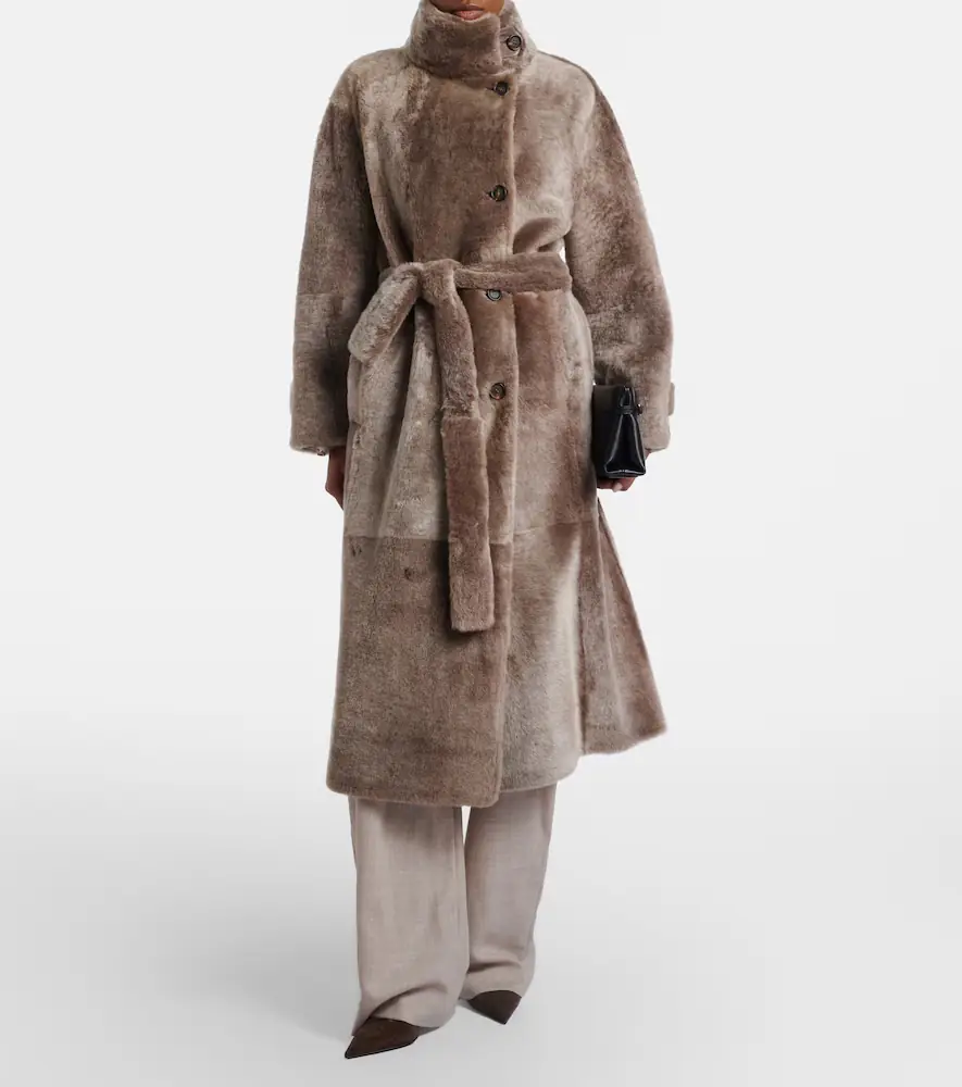 Brunello Cucinelli Monili belted shearling coat | Thumbnail 3 Brunello Cucinelli Monili belted shearling coat | Thumbnail 3