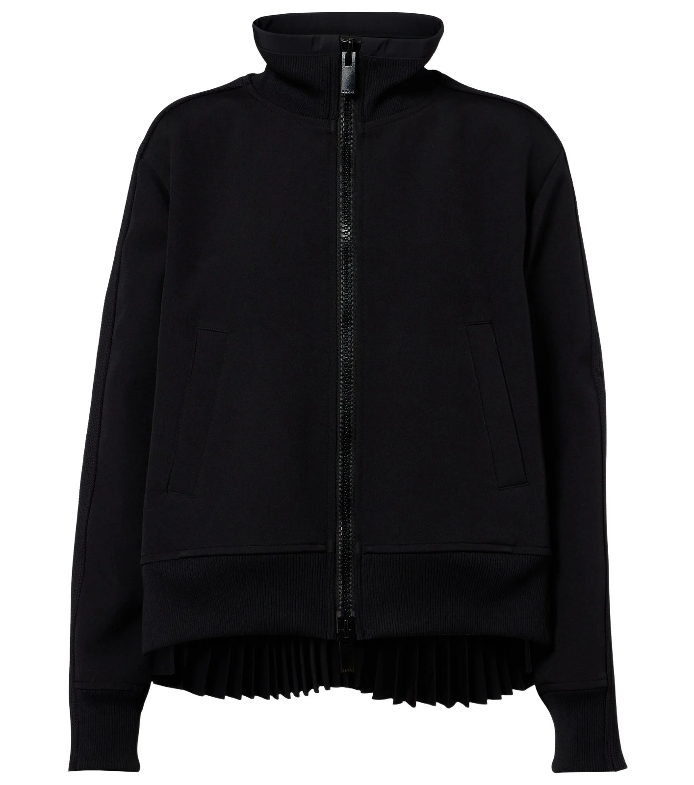 Sacai Paneled twill zip-up sweatshirt