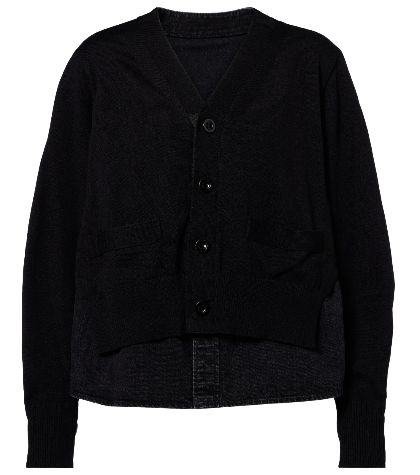 Paneled cotton-blend cardigan Paneled cotton-blend cardigan