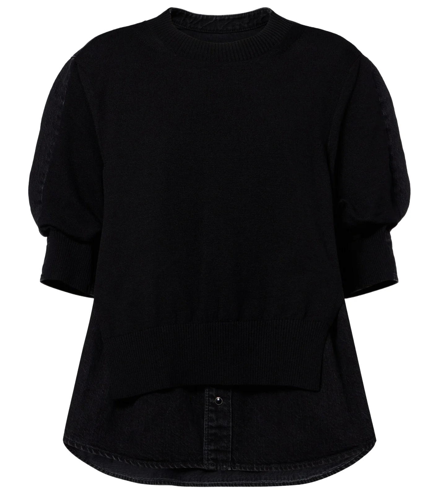 Sacai Layered cotton-blend sweater