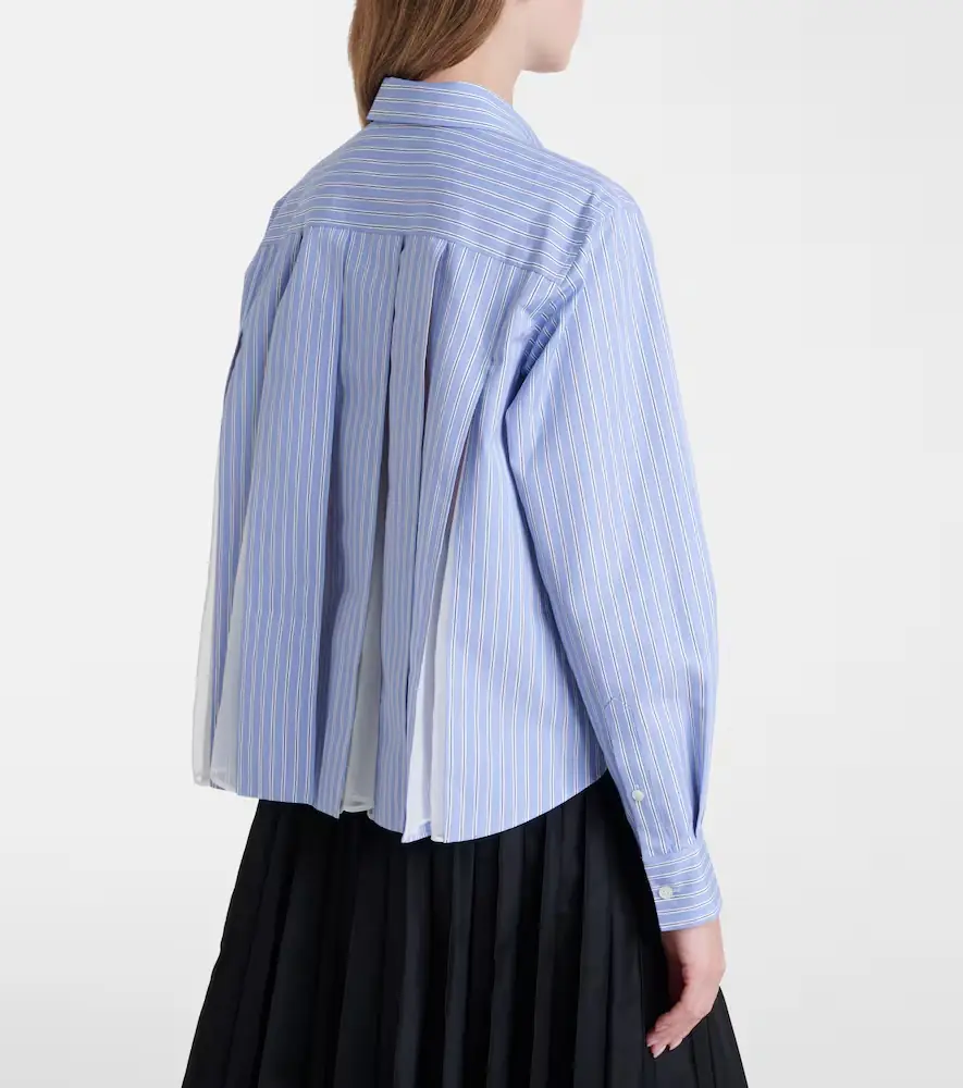 Sacai Striped cotton-blend poplin shirt | Thumbnail 3