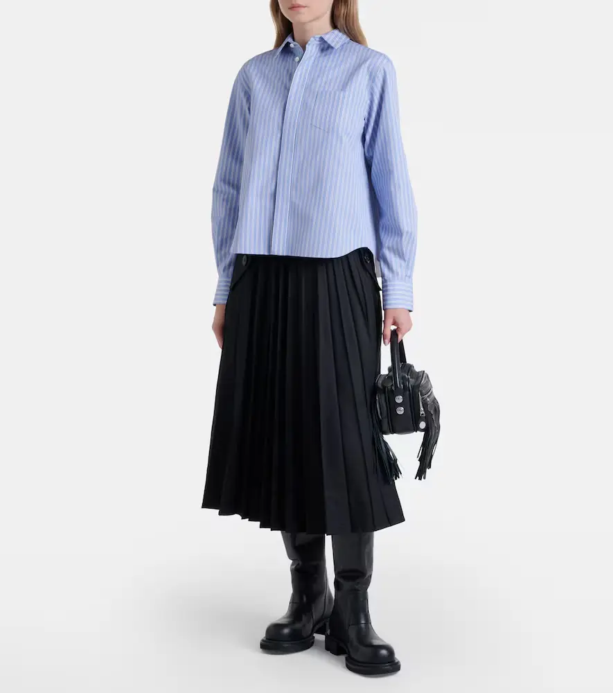 Sacai Striped cotton-blend poplin shirt | Thumbnail 5