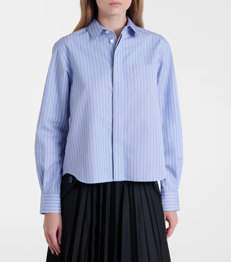 Sacai Striped cotton-blend poplin shirt | Thumbnail 6