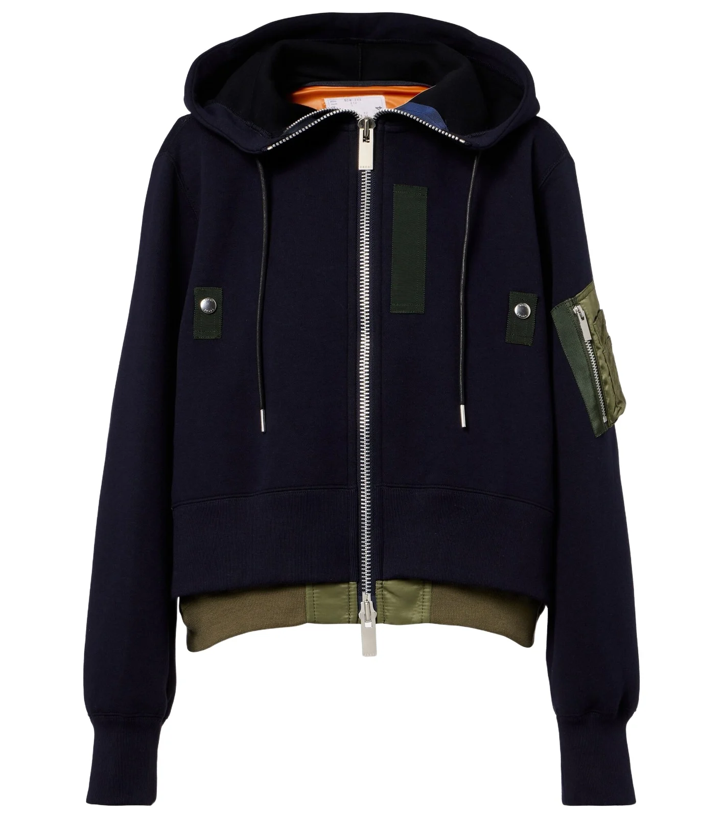 Paneled cotton-blend zip-up hoodie Paneled cotton-blend zip-up hoodie