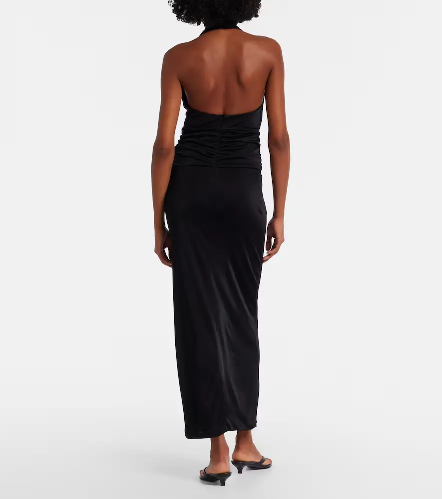 Adriana Degreas Floral-appliqué halterneck maxi dress | Thumbnail 4