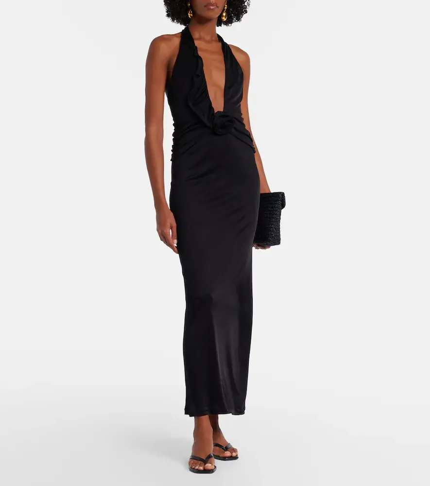 Adriana Degreas Floral-appliqué halterneck maxi dress | Thumbnail 5