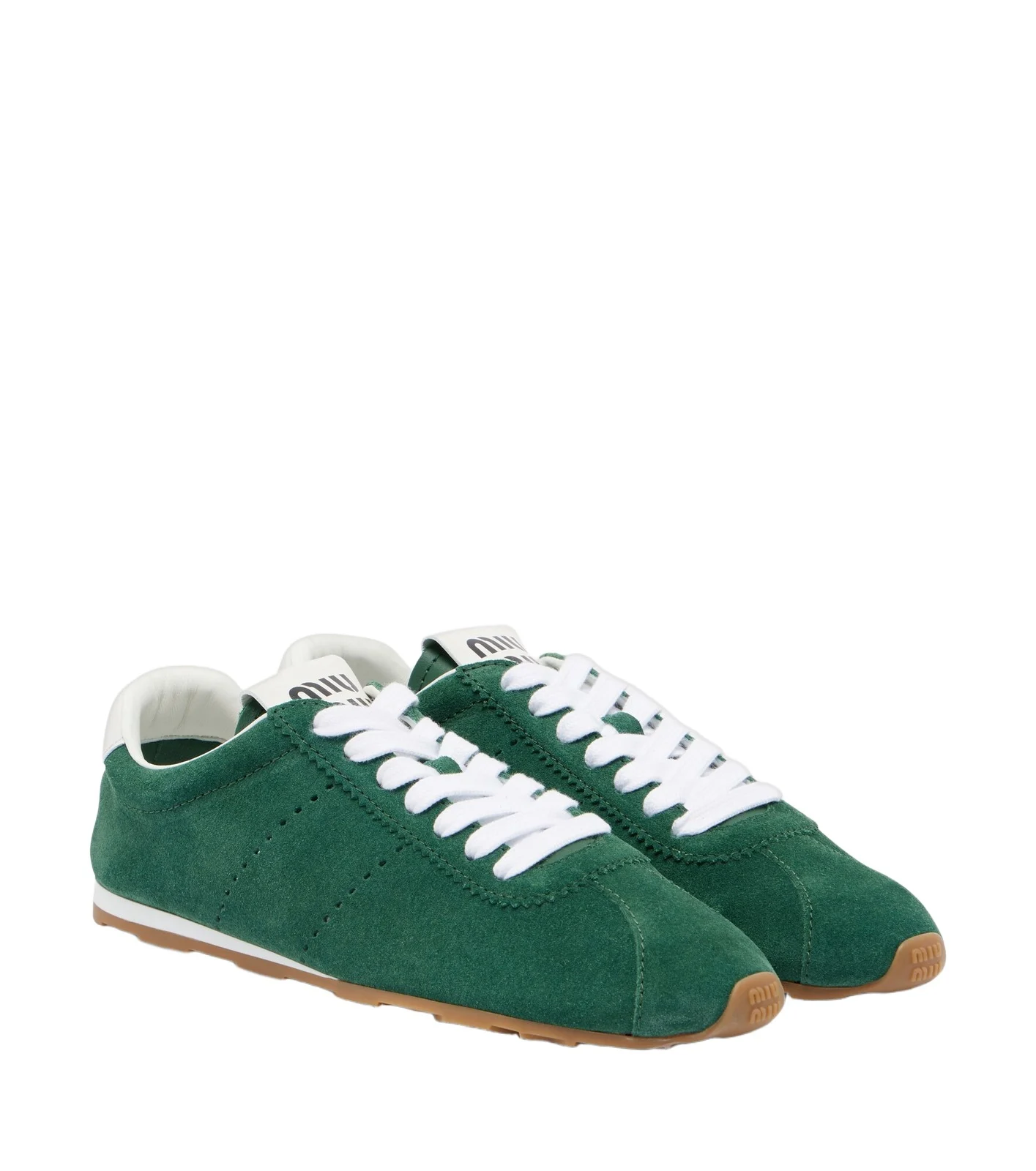 Plume leather-trimmed suede sneakers Plume leather-trimmed suede sneakers