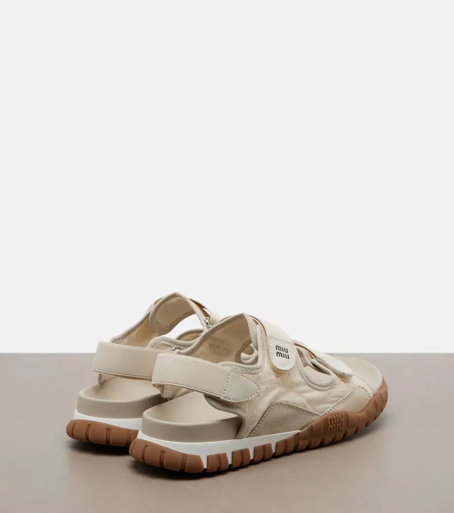 Miu Miu Tyre leather-trimmed sandals | Thumbnail 2