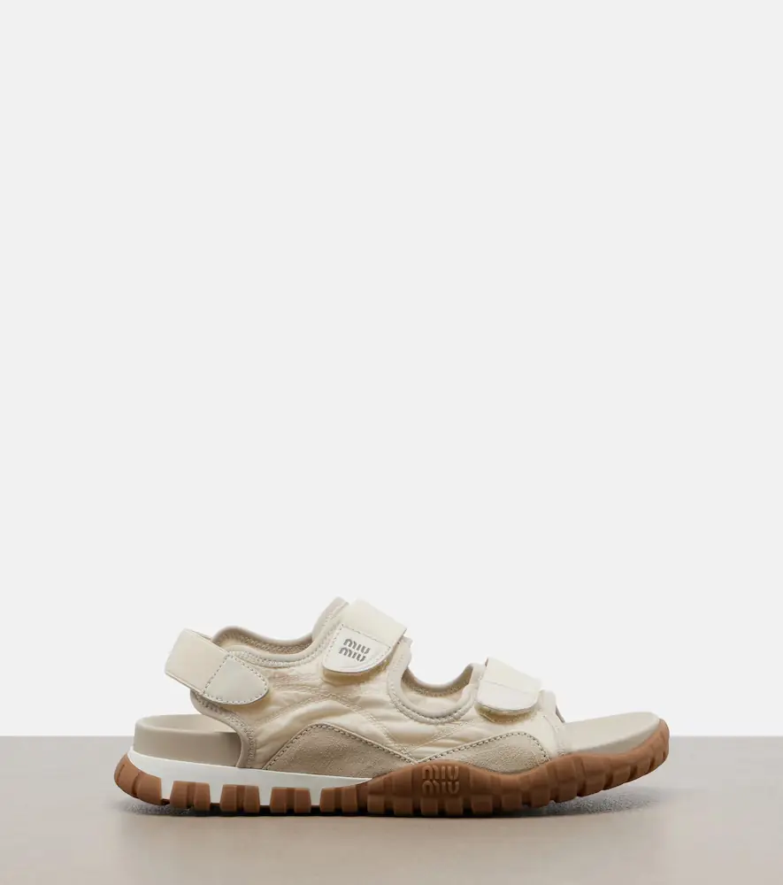 Miu Miu Tyre leather-trimmed sandals | Thumbnail 3