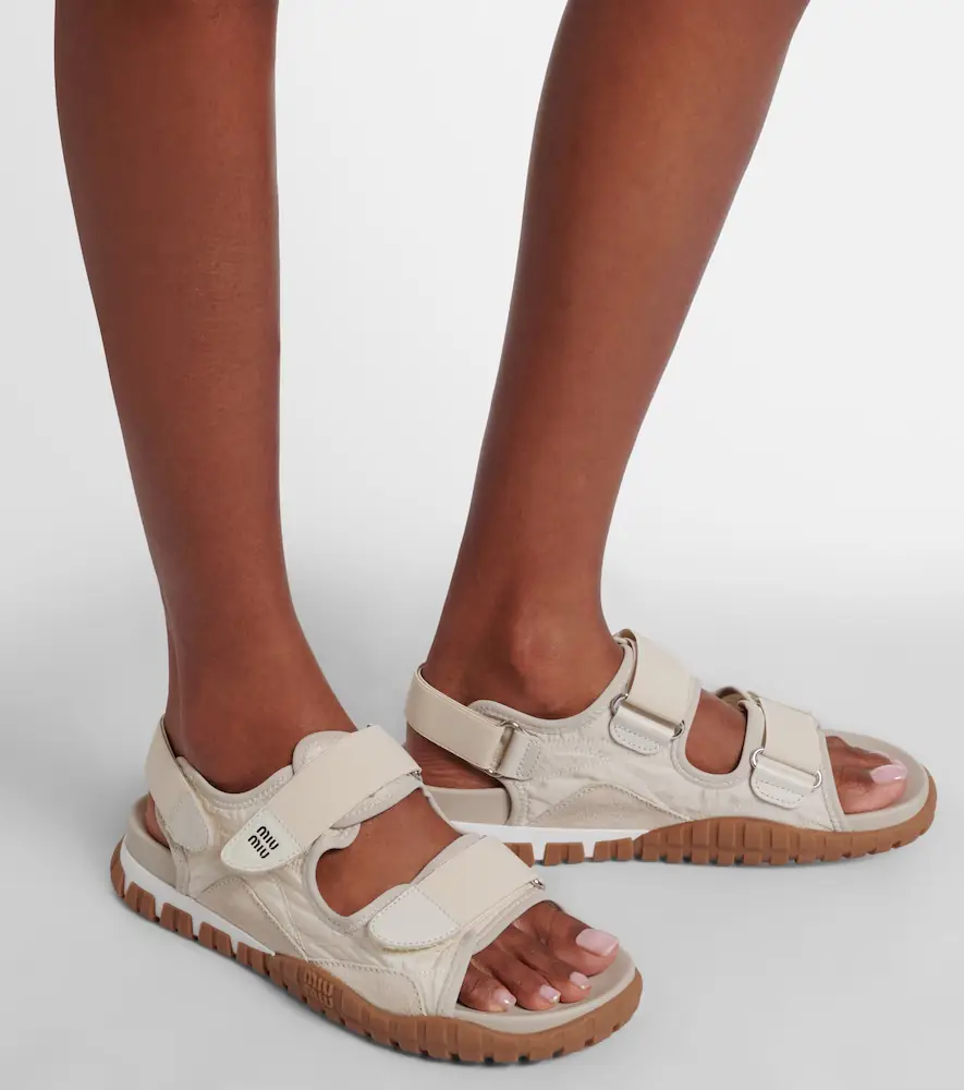 Miu Miu Tyre leather-trimmed sandals | Thumbnail 6
