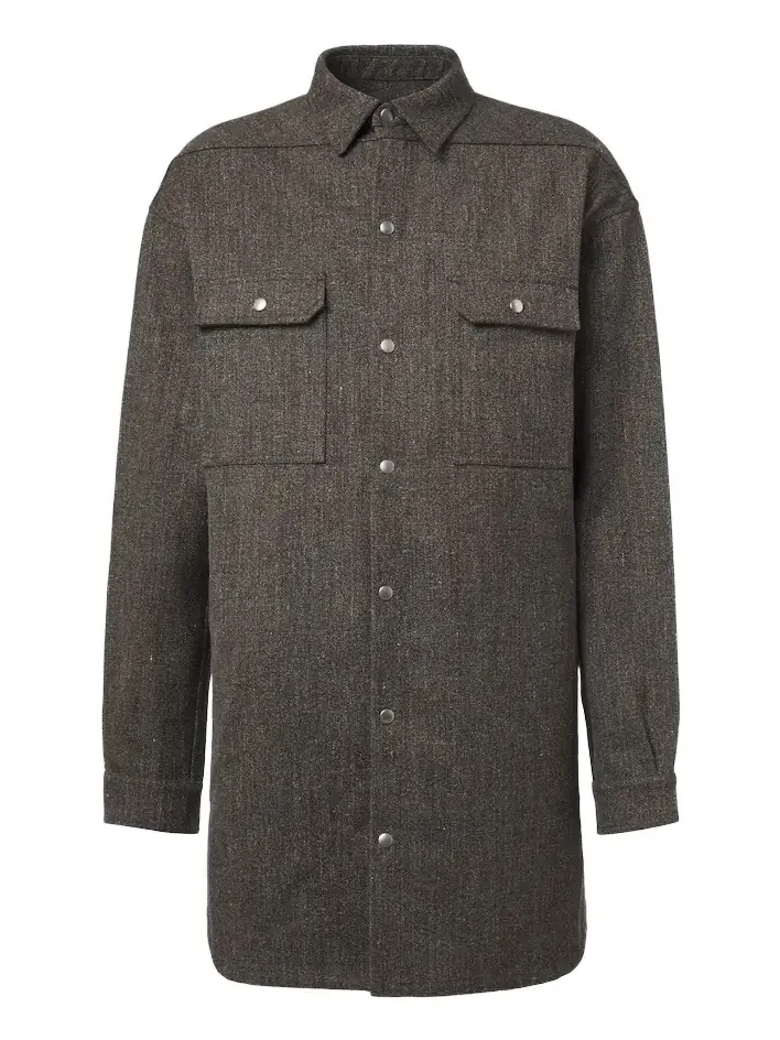 Oversized wool and linen-blend overshirt