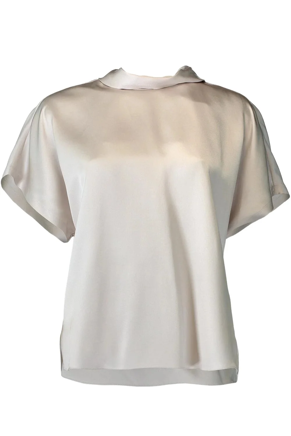 Brunello Cucinelli Tie Neck Short Sleeve Blouse